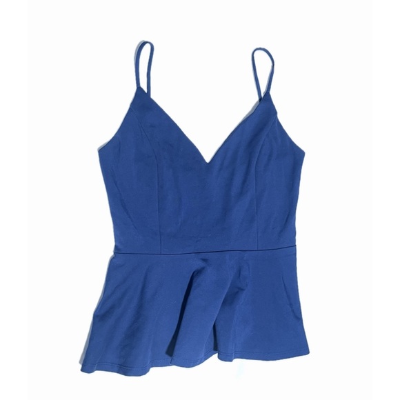 Lulu’s Fundamentaltals of Style Navy Blue Peplum Top - Picture 2 of 5